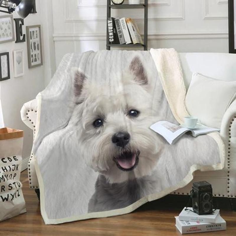 West Highland White Terrier CL20111210MDF Sherpa Fleece Blanket
