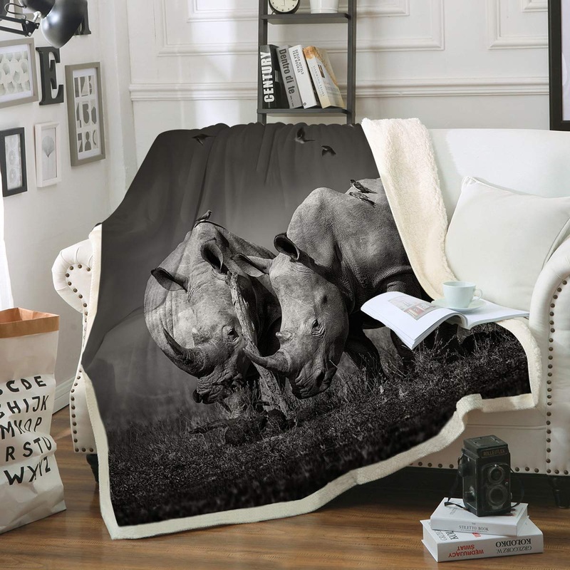 Wild Rhinoceros CLA1710004F Sherpa Fleece Blanket