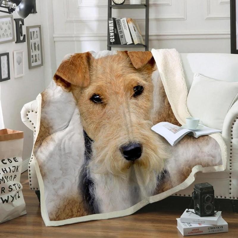 Wire Fox Terrier CLM0211212 Sherpa Fleece Blanket