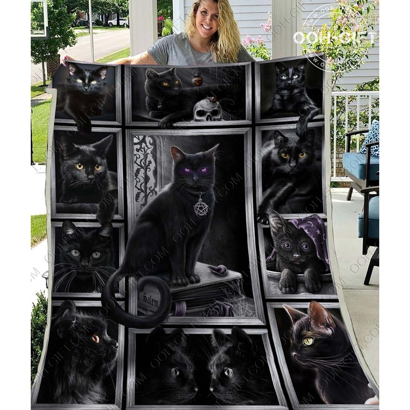 Witch Black Cat CLA01110047F Sherpa Fleece Blanket