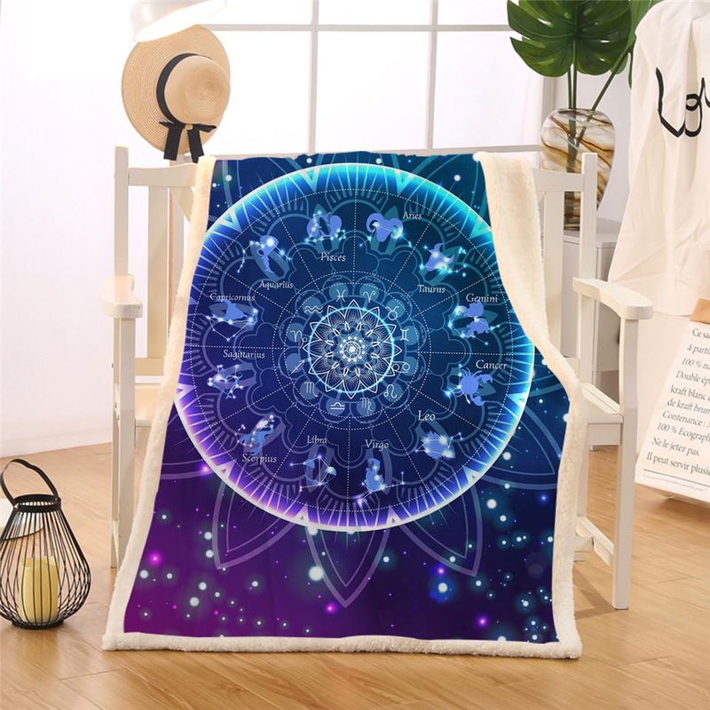 Wonderfully Soft Zodiac CLA0510369F Sherpa Fleece Blanket