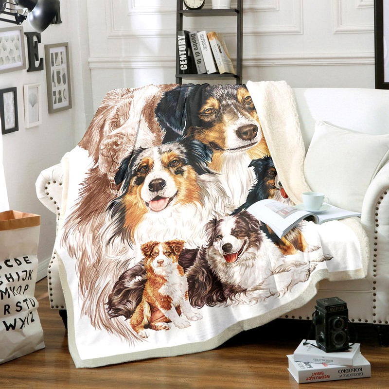 Australian Shepherd CG1411001TT Sherpa Fleece Blanket