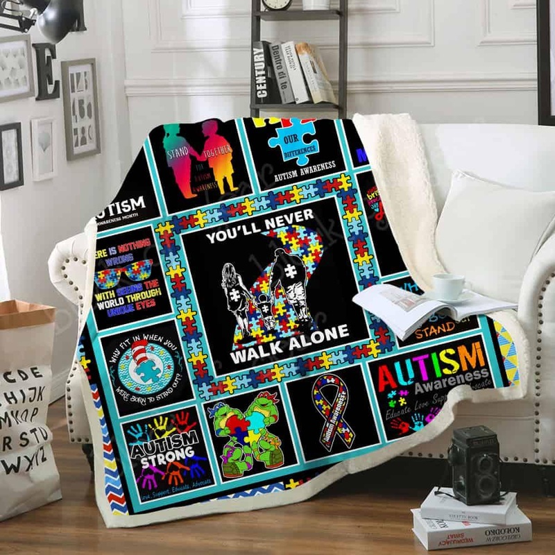 Autism CLM2612048S Sherpa Fleece Blanket