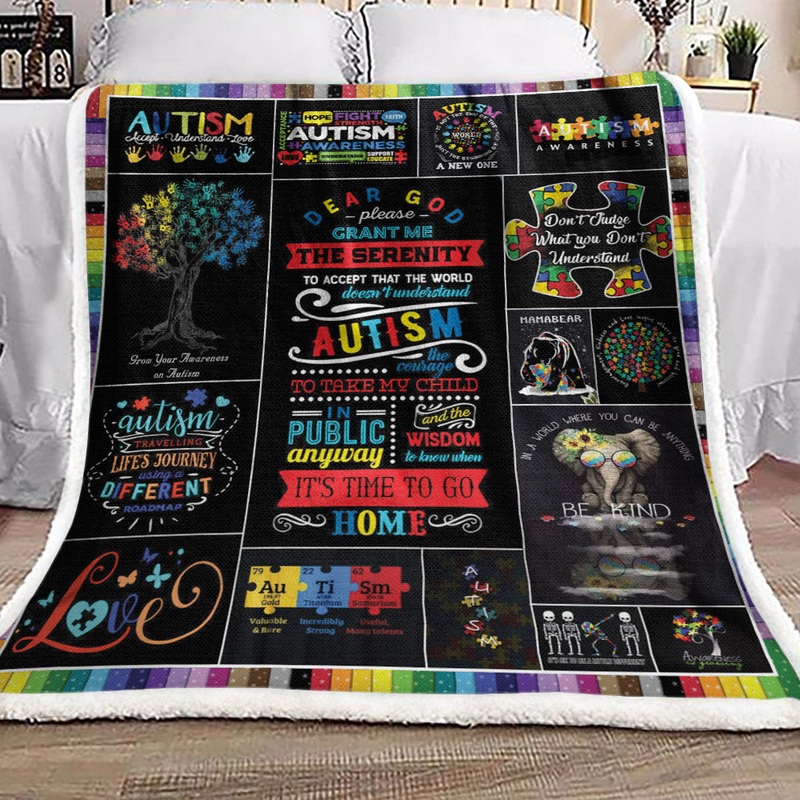 Autism DD031014F Sherpa Fleece Blanket