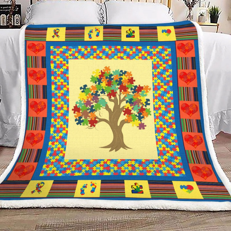Autism YH25101245F Sherpa Fleece Blanket