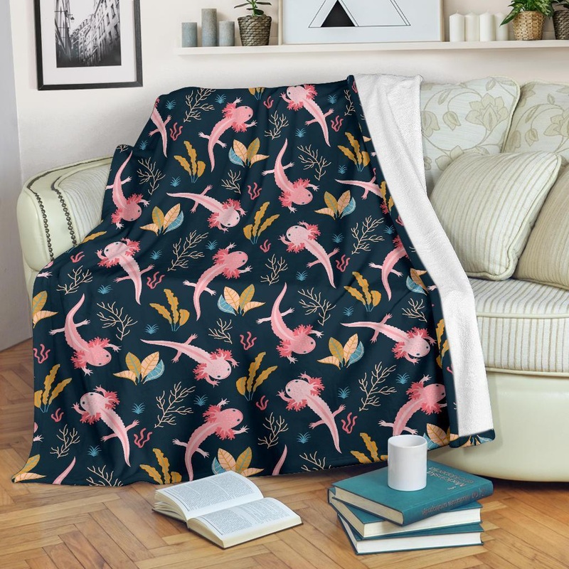 Axolotl Black CL12100050MDF Sherpa Fleece Blanket