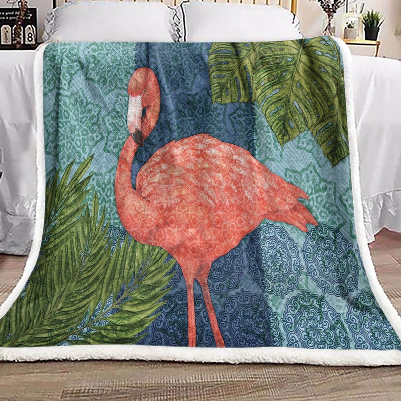Bahama Flamingo VD1311005F Sherpa Fleece Blanket