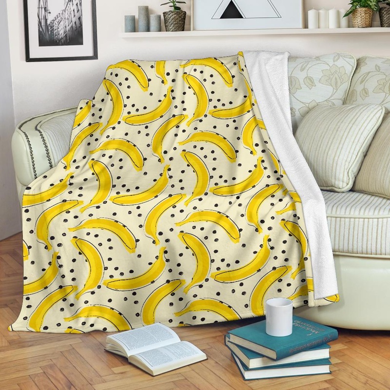 Banana Dot CL12100082MDF Sherpa Fleece Blanket