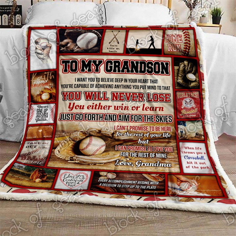 Baseball Grandson CL190916MDF Sherpa Fleece Blanket