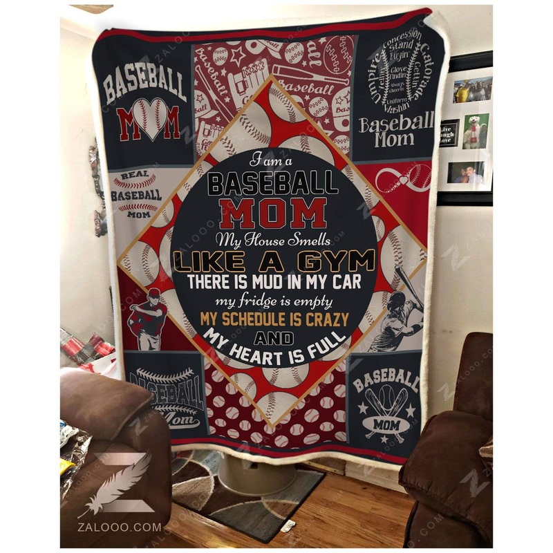 Baseball I Am A Baseball Mom CL26110009MDF Sherpa Fleece Blanket