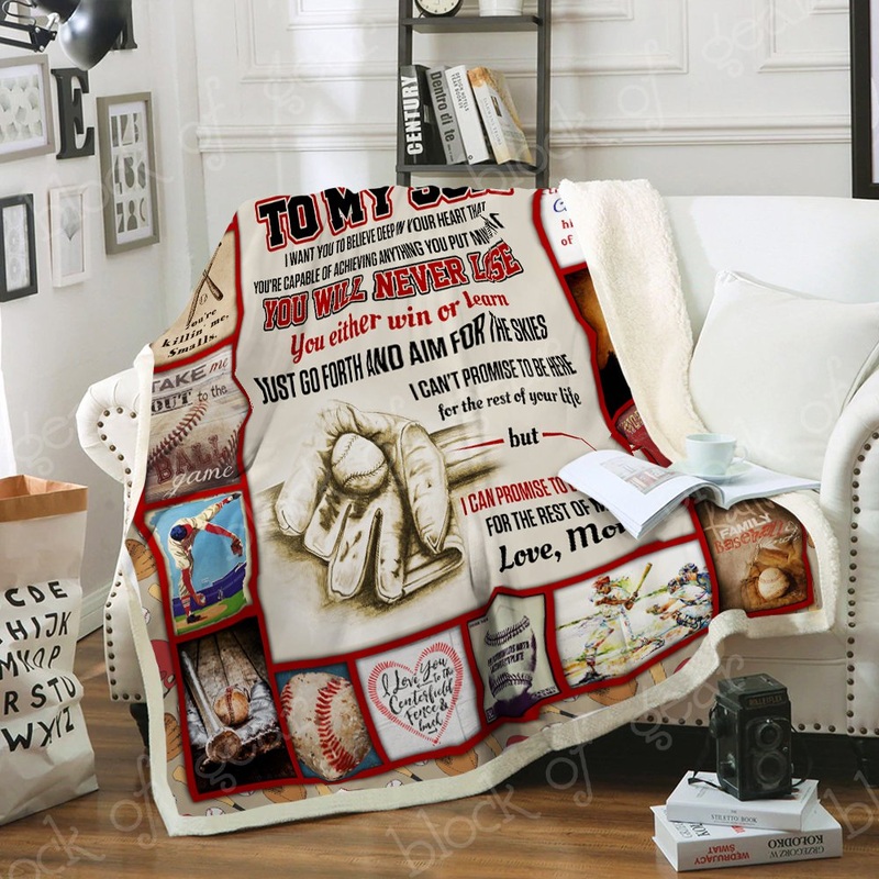 Baseball Son Love Mom CL03100018MDF Sherpa Fleece Blanket