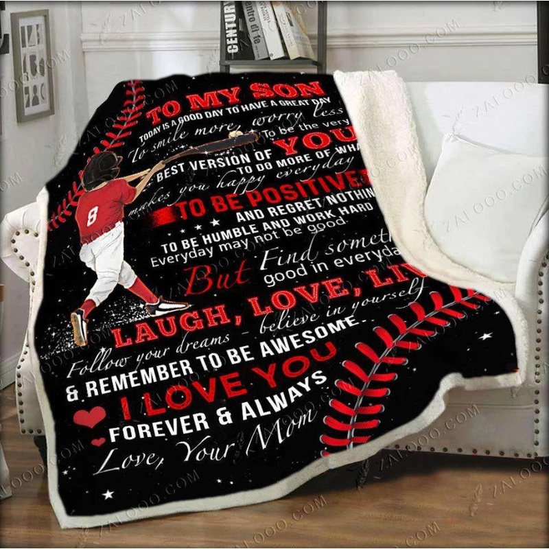 Baseball To My Son CLT081001N Sherpa Fleece Blanket