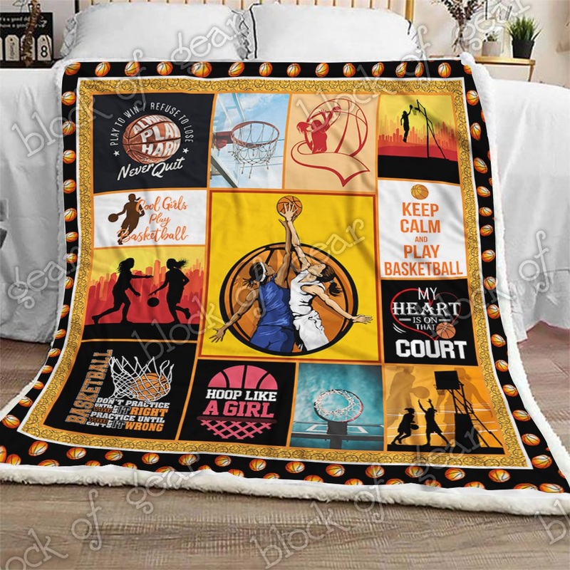 Basketball Girl CL270942MDF Sherpa Fleece Blanket
