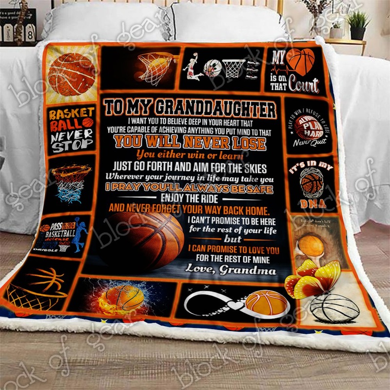 Basketball Granddaughter Love Grandma CL270944MDF Sherpa Fleece Blanket
