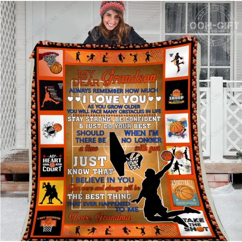 Basketball Grandson CLM2711186S Sherpa Fleece Blanket