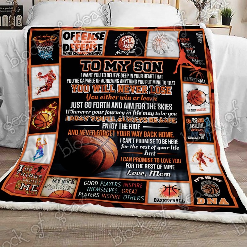 Basketball Son Love Mom CL300939MDF Sherpa Fleece Blanket