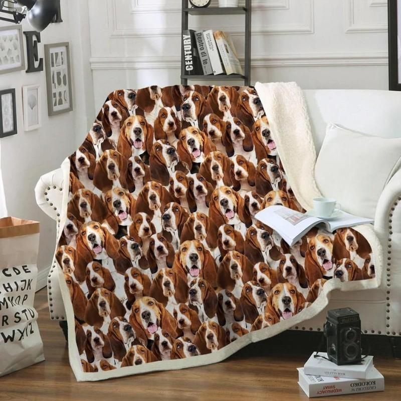 Basset Hound CL02120073MDF Sherpa Fleece Blanket