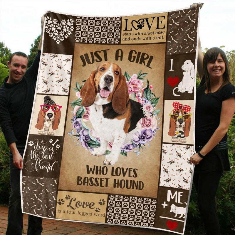 BASSET HOUND CLA10121197F Sherpa Fleece Blanket
