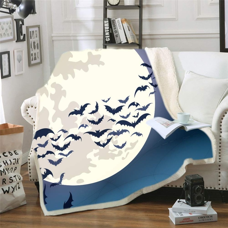 Bat And Full Moon CLA1110215F Sherpa Fleece Blanket