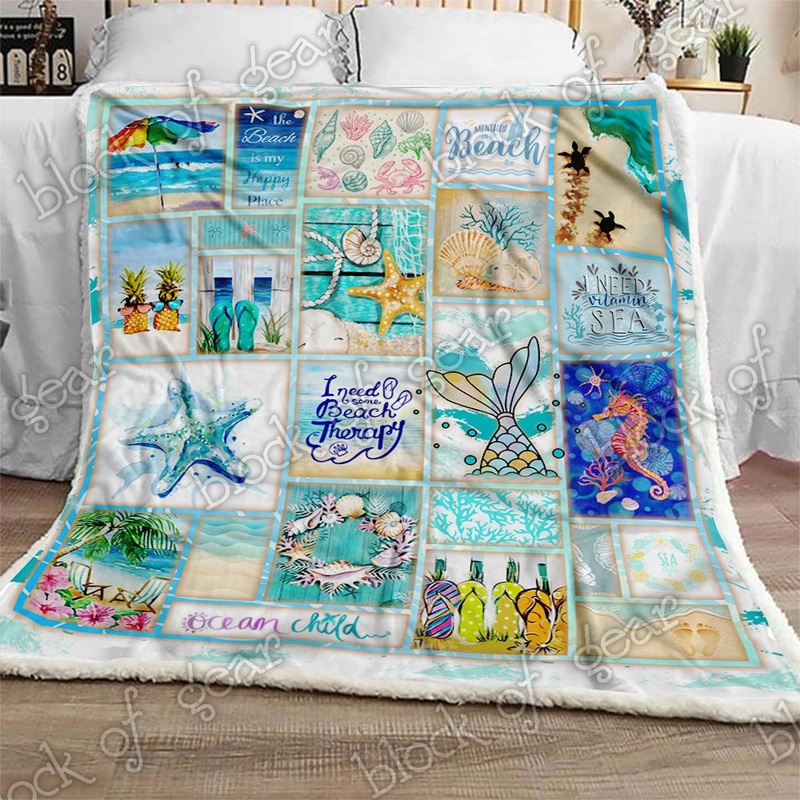 Beach Life CL210918MD Sherpa Fleece Blanket
