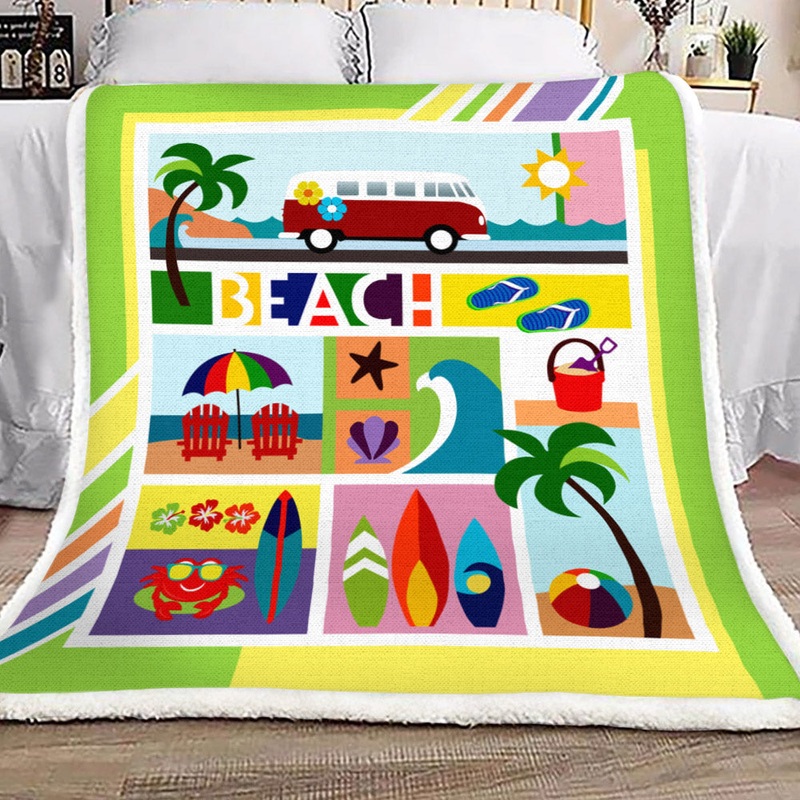 Beach YH3010741F Sherpa Fleece Blanket