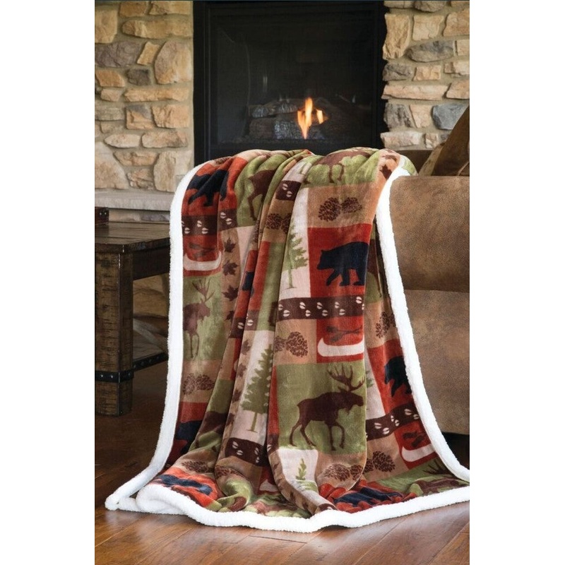 Bear And Deer CLH280902F Sherpa Fleece Blanket