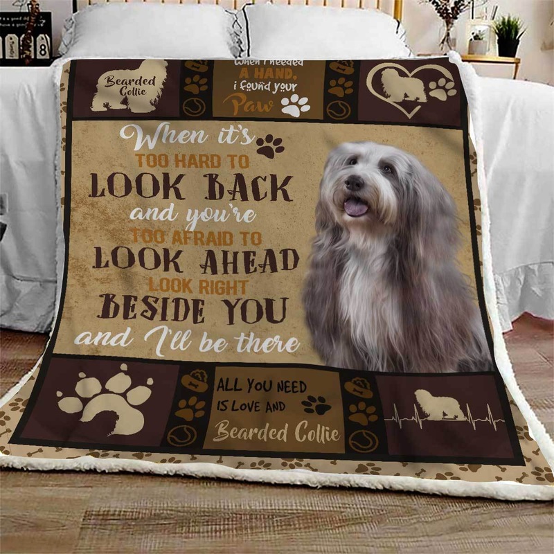 Bearded Collie CL09100041MDF Sherpa Fleece Blanket