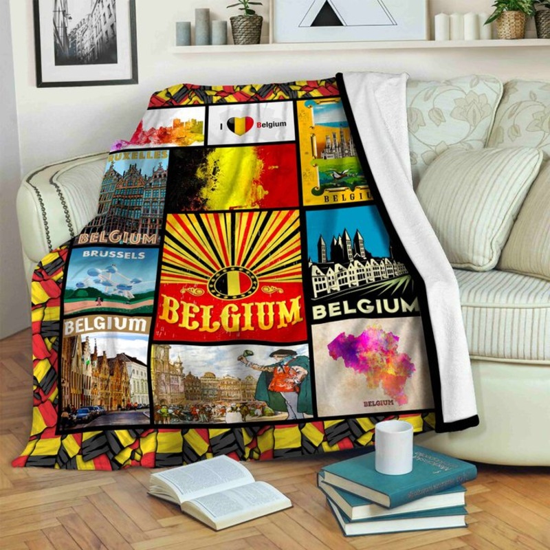 Belgium CLM2711252S Sherpa Fleece Blanket