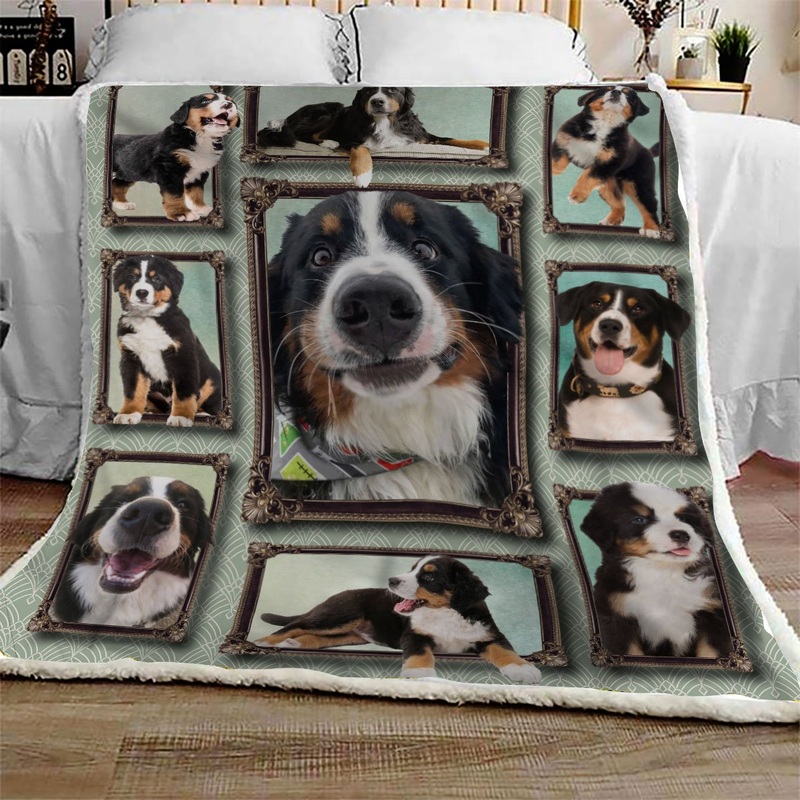 Bernese Mountain Frame CL09100048MDF Sherpa Fleece Blanket