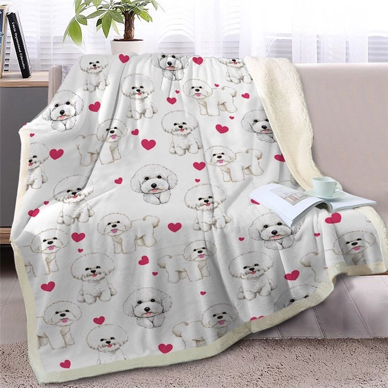 Bichon Frise CLH2511037F Sherpa Fleece Blanket