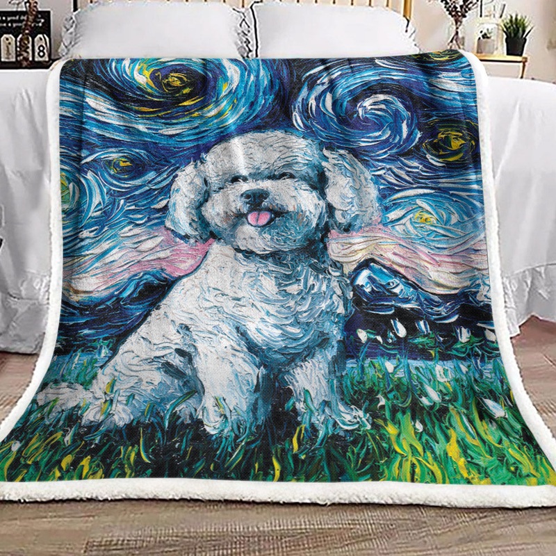 Bichon Frise NP1211003F Sherpa Fleece Blanket