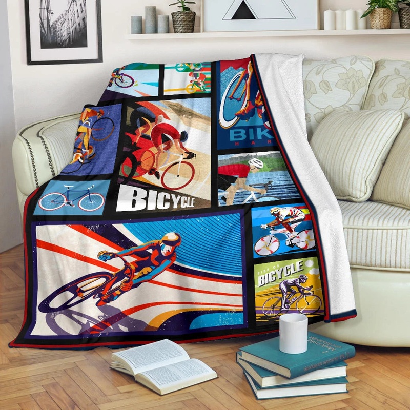 Bicycle Lover CLM2709024S Sherpa Fleece Blanket
