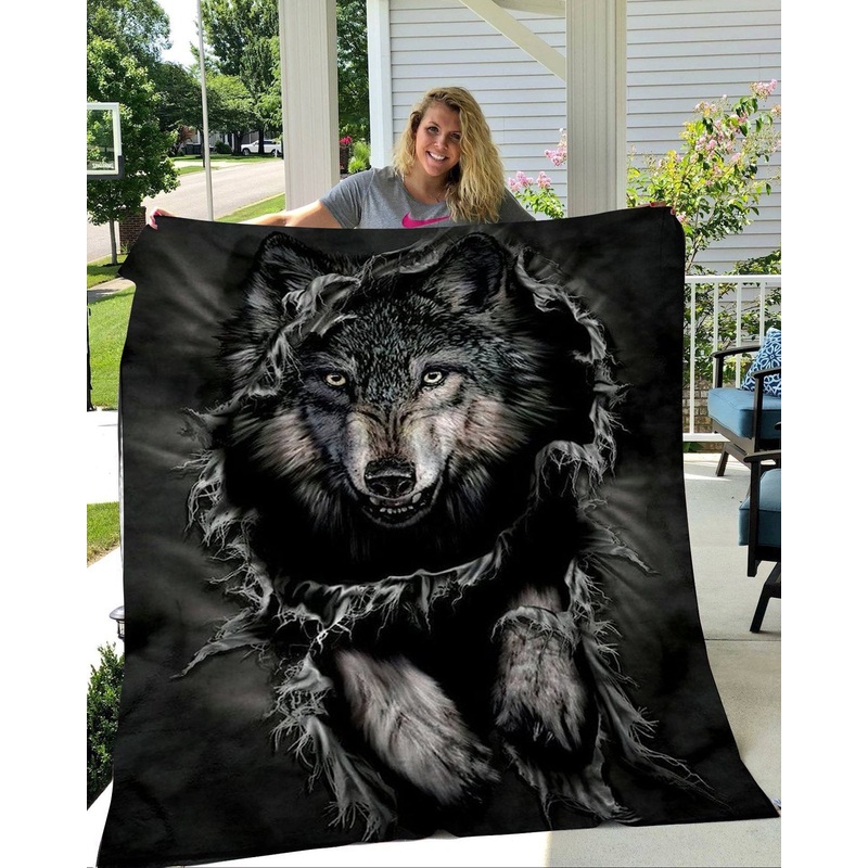 Big Wolf CLM0211019 Sherpa Fleece Blanket