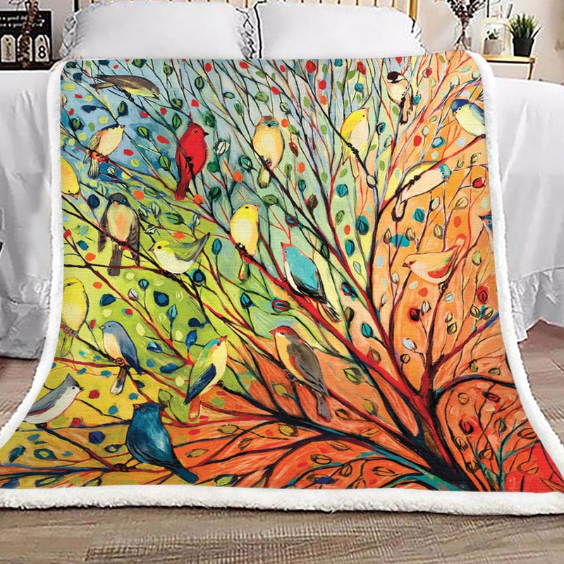 Bird DV0711226F Sherpa Fleece Blanket