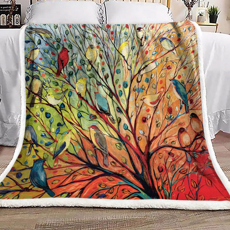 Bird ML230909F Sherpa Fleece Blanket