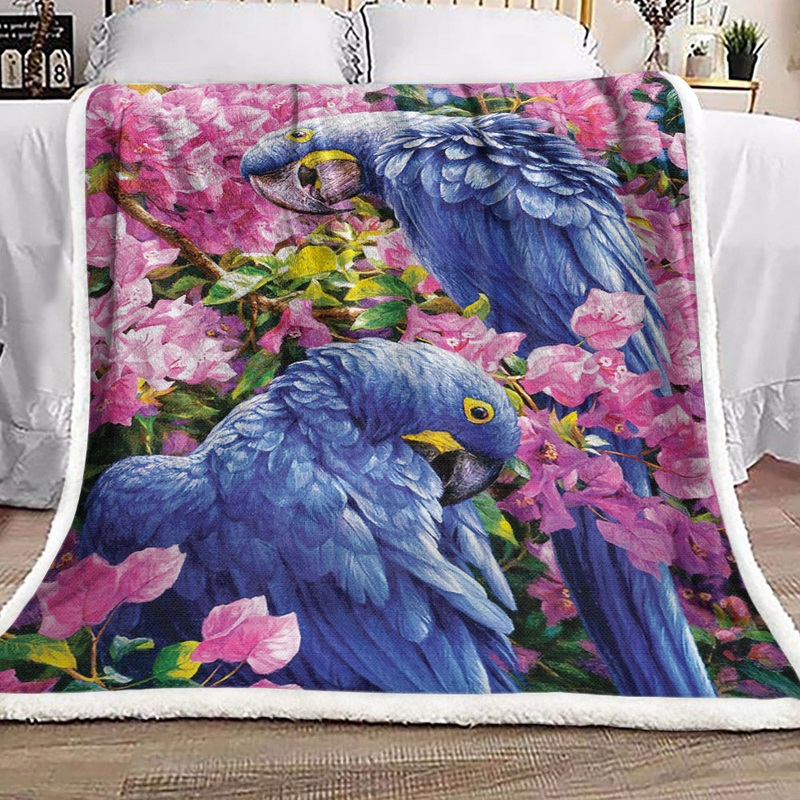 Bird Parrot Flower DV3110016F Sherpa Fleece Blanket