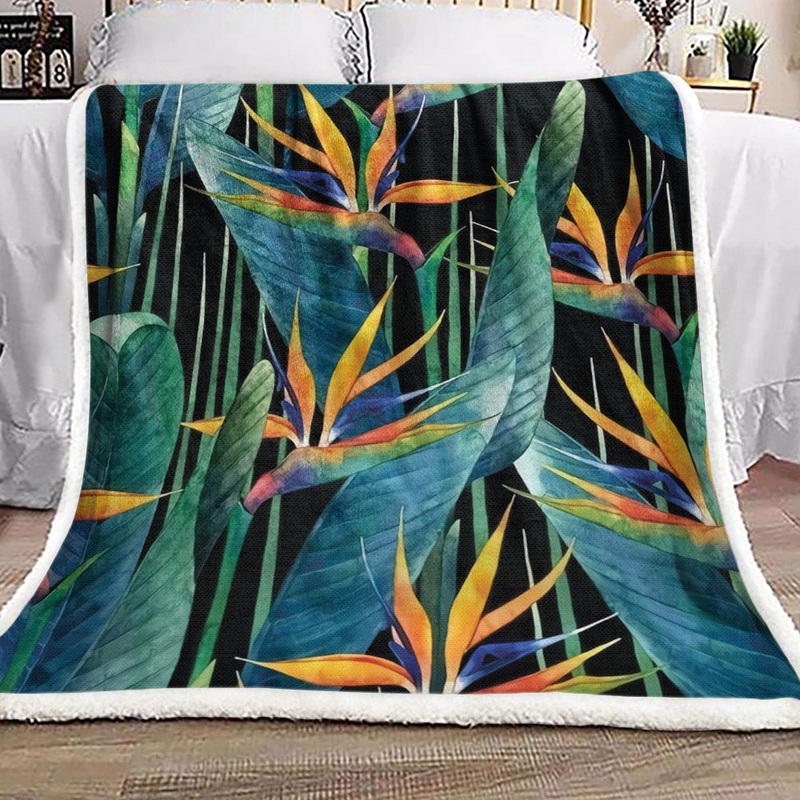 Birds Of Paradise Flower VD1610034F Sherpa Fleece Blanket