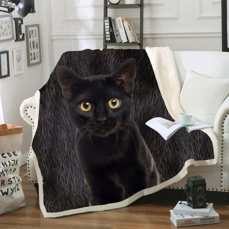 Black Cat CLM3110053S Sherpa Fleece Blanket