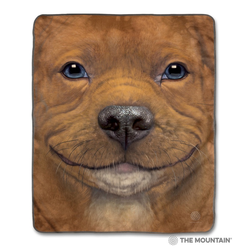 Big Face Pitbull Puppy CLA1712735F Sherpa Fleece Blanket