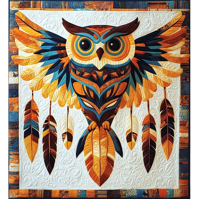 Native American Owl DAI171224093 Quilt Blanket