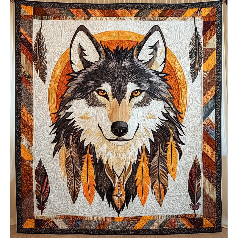 Native American Wolf DAI171224052 Quilt Blanket