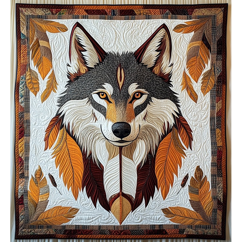 Native American Wolf DAI171224053 Quilt Blanket