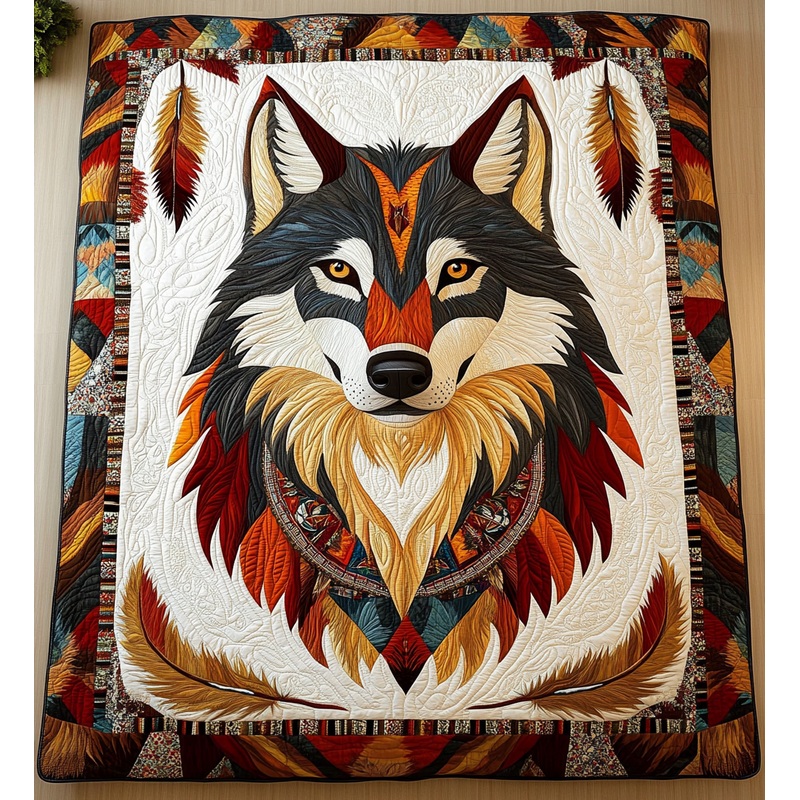 Native American Wolf DAI171224054 Quilt Blanket