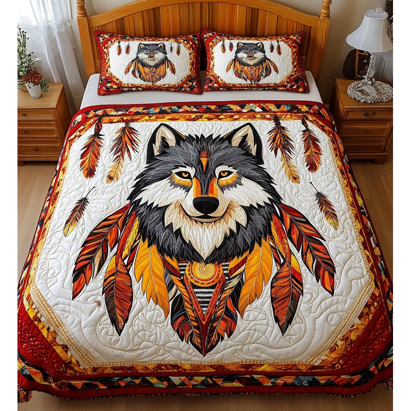 Native American Wolf DAI171224197 Quilt Bedding Set
