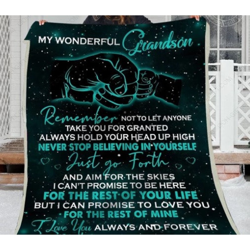 To My Grandson CLT0612109N Sherpa Fleece Blanket