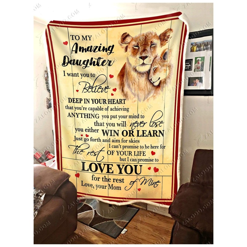 To My Lion Daughter CL2509113MDF Sherpa Fleece Blanket
