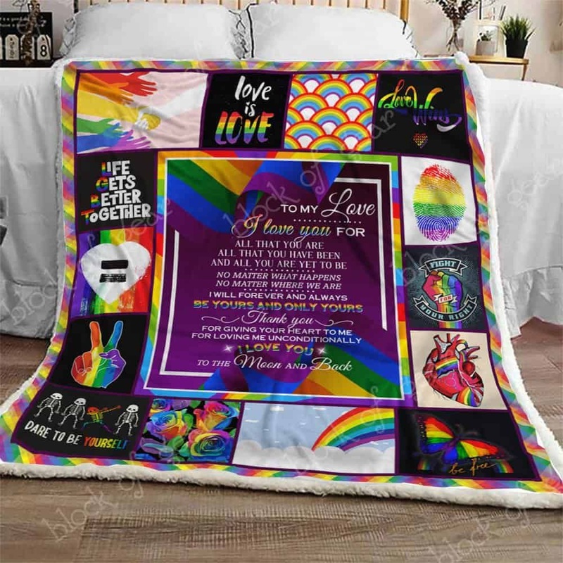 To My Love LGBT CLA16110750F Sherpa Fleece Blanket