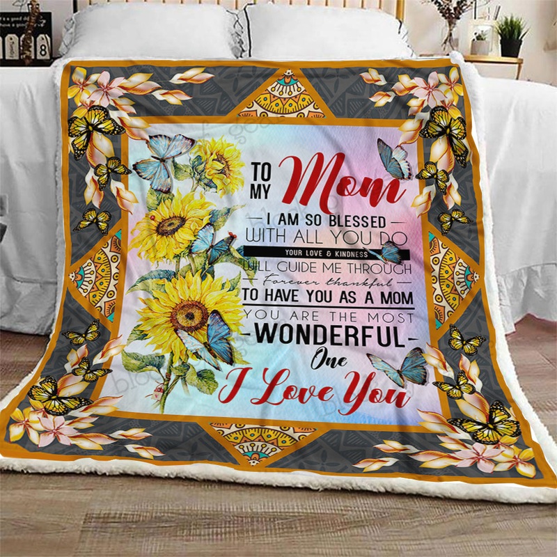 To My Mom CL0210210MDF Sherpa Fleece Blanket