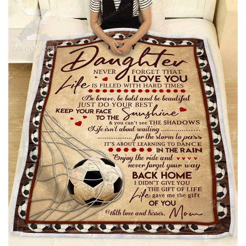 To My Soccer Daughter Mom CL02111638MDF Sherpa Fleece Blanket