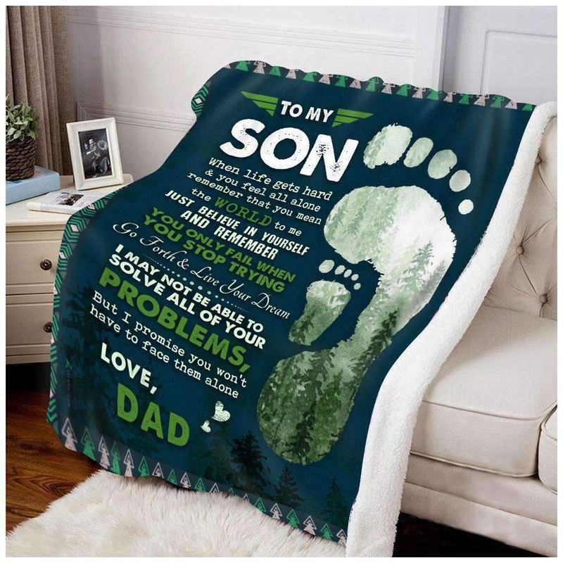 To My Son CLM1710190S Sherpa Fleece Blanket